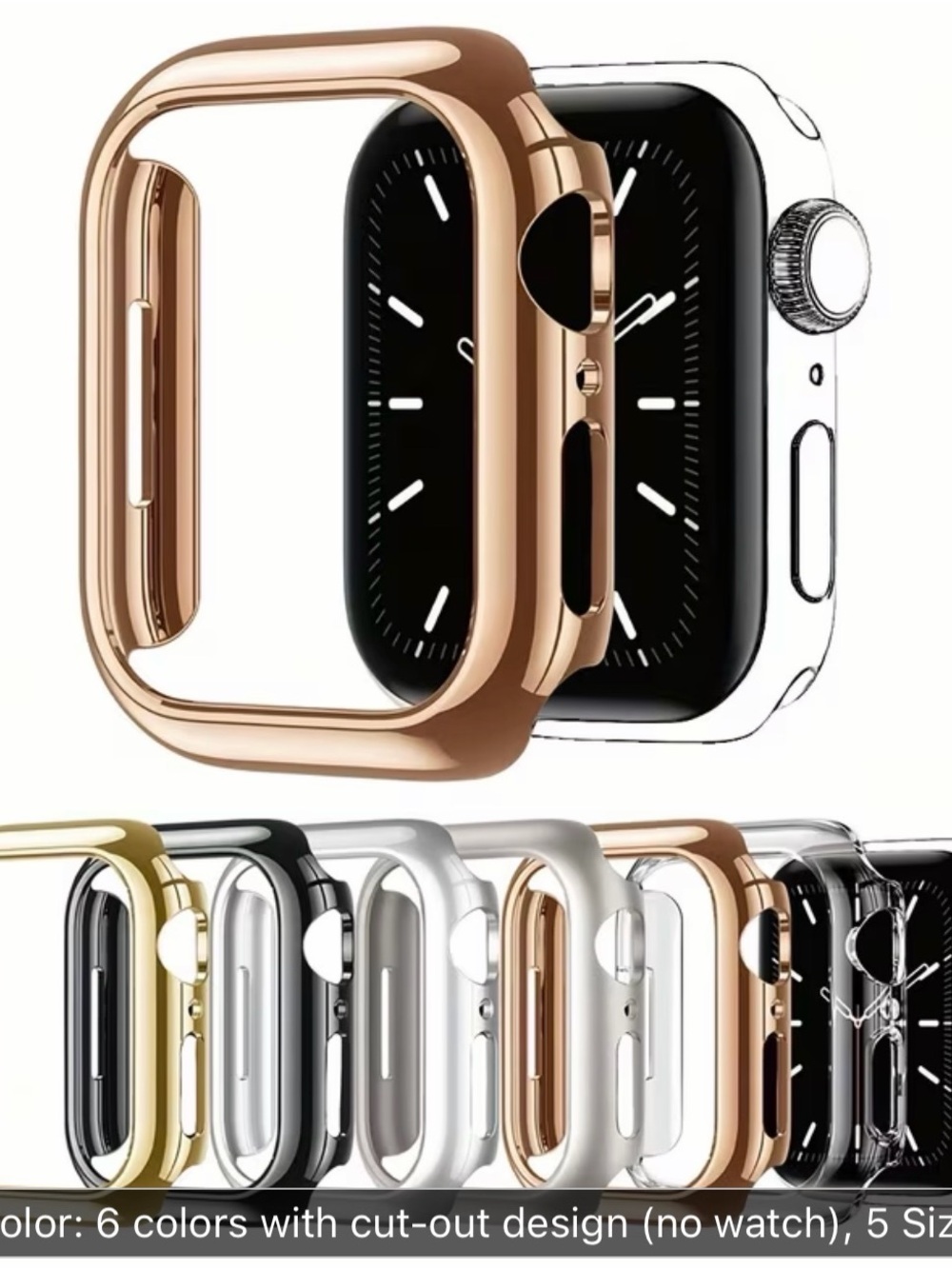 Apple Watch series 10/11 42mm Rose Gold,Silver, Protective Case Cover - Slim Fit